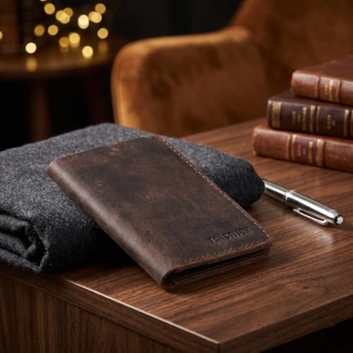TANSTITCH Bifold Wallet | Vertical Slim Wallet for Men | 100% Full Grain Leather Front Pocket Design | Luxury Brown Card & Cash Holder - Image 2