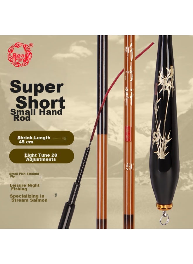 Bear fire Xionghuozhentu Xian Stream Fishing Rod, 1.5m Carbon Fiber, 28 Sections, Short Section Micro Rod, Children's Fishing Rod, Portable Small Hand Rod, Platform Fishing Rod  - Image 1