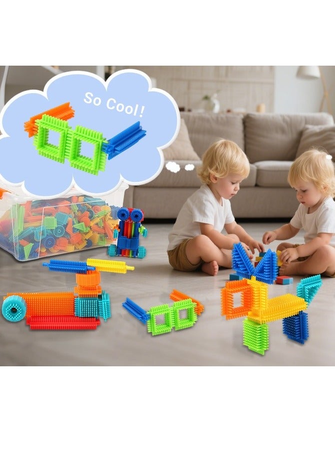 Bristle Shape Building Blocks Set 80PCS – Stickle Bricks, Montessori STEM Toys for Kids, Plug-in Construction Toys, Creative Bulk Building Bricks, Early Educational Toy for Boys & Girls  - Image 5