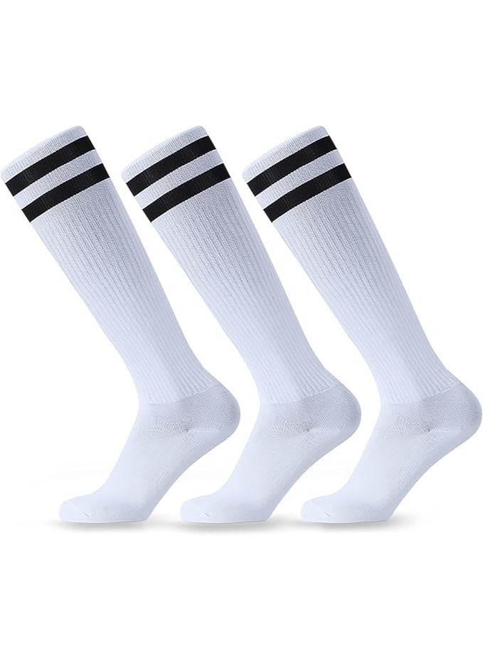 Generic 3-Pairs Athletic Soccer Socks | Anti-Slip Sports Socks for Football | Hockey Socks | Breathable Material | Men Sports Socks - Image 1