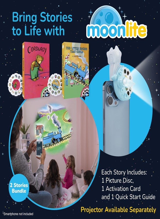 Moonlite Storytime Storybook Reels, 2 Story Set, The Little Engine That Could, Corduroy, Digital Stories Toddler Early Learning Gifts for Kids Ages 12 Months and Up - Projector Sold Separately - Image 2