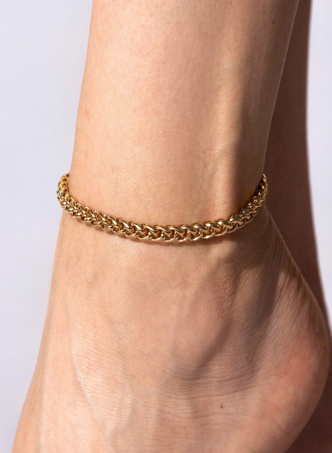 LIFETIME JEWELRY Womens Gold Anklet 24k Real Gold Plated Ponytail anklet (11, Width: 5mm) - Image 2