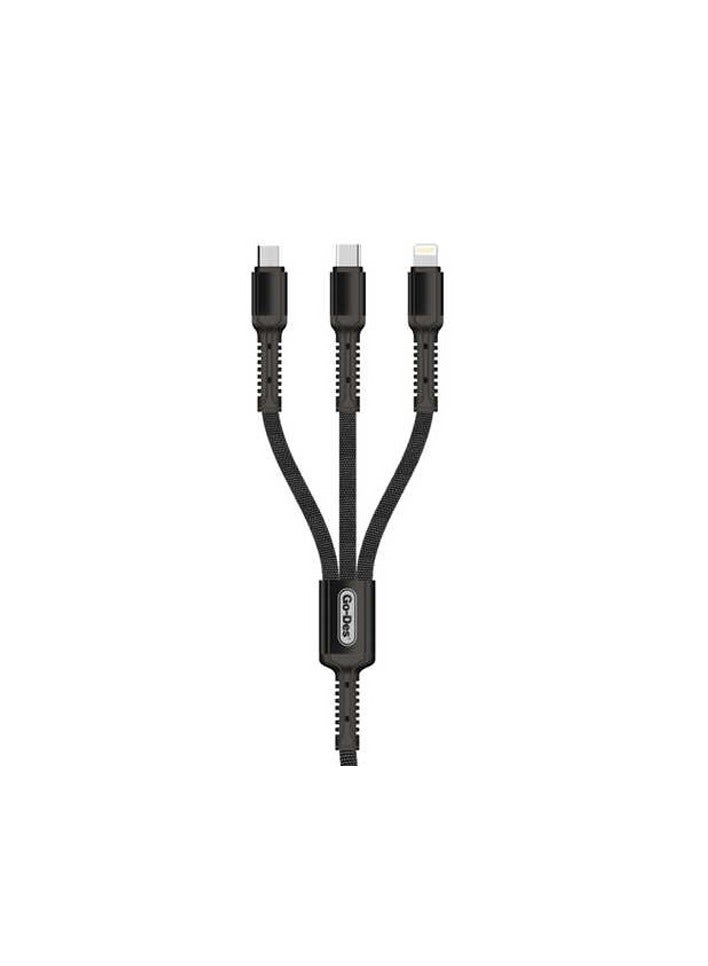 Go-Des 3in1 Fast charging Data cable type C UC511 - Image 3