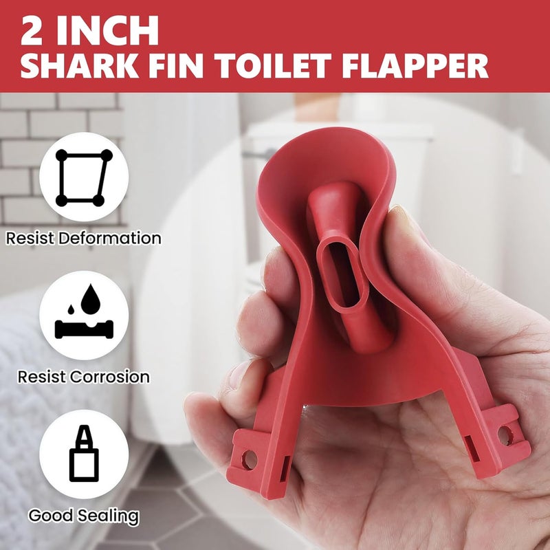 OasisFlow Store 2 Inch Shark Fin Toilet Flapper Compatible with Kohler GP1078440, Toilet Flapper Replacement Part, for Kohler Toilet Tank Parts Red (1 Pack) - Image 3