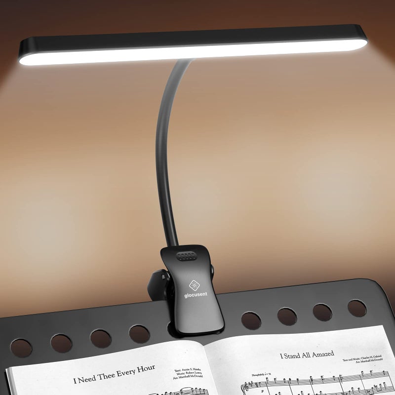 Glocusent 57 LED Super Bright Music Stand Light, Eye Caring Clip-on Piano Light, 3 Color & 5 Brightness, USB-C Rechargeable, Long Lasting up to 140 Hrs, Perfect for The Piano, Sheet Music - Image 1