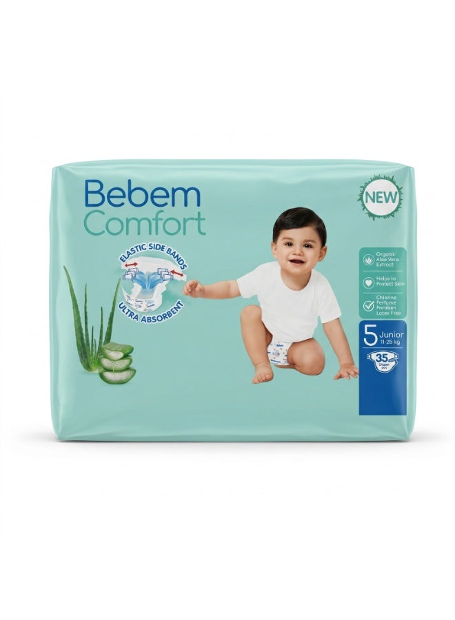 Bebem Baby diapers, elastic outer bands, super absorbent, size 5, 11-25 kg - 35 diapers - Image 2