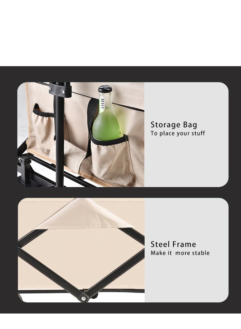 زويهاو عربة تخييم خارجية قابلة للطي، عربة حديقة عريضة شديدة التحمل مع عجلات، مقطورة نزهة متعددة الأغراض مع مقبض دفع، لون أسود - Image 5