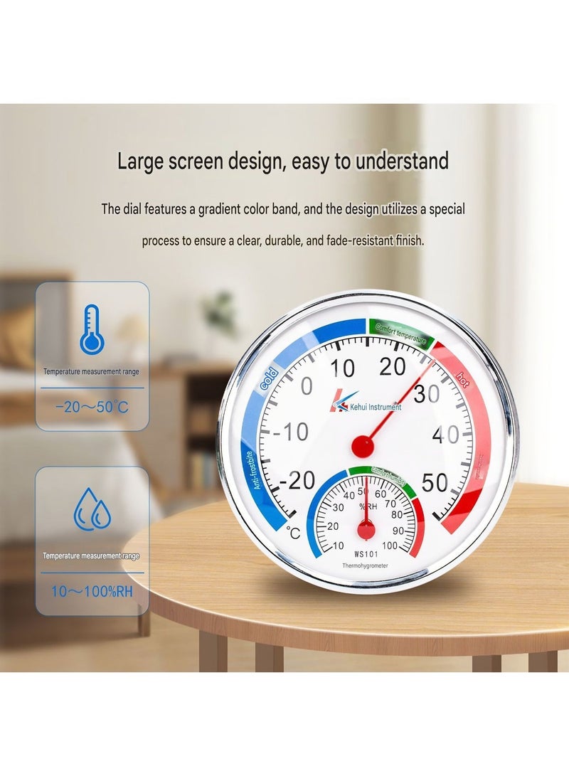 Precise Indoor/Outdoor Thermometer & Humidity Monitor – Large Analog Wall & Tabletop Dial – Weather Station for Home, Baby Room, Greenhouse & Office - Image 5