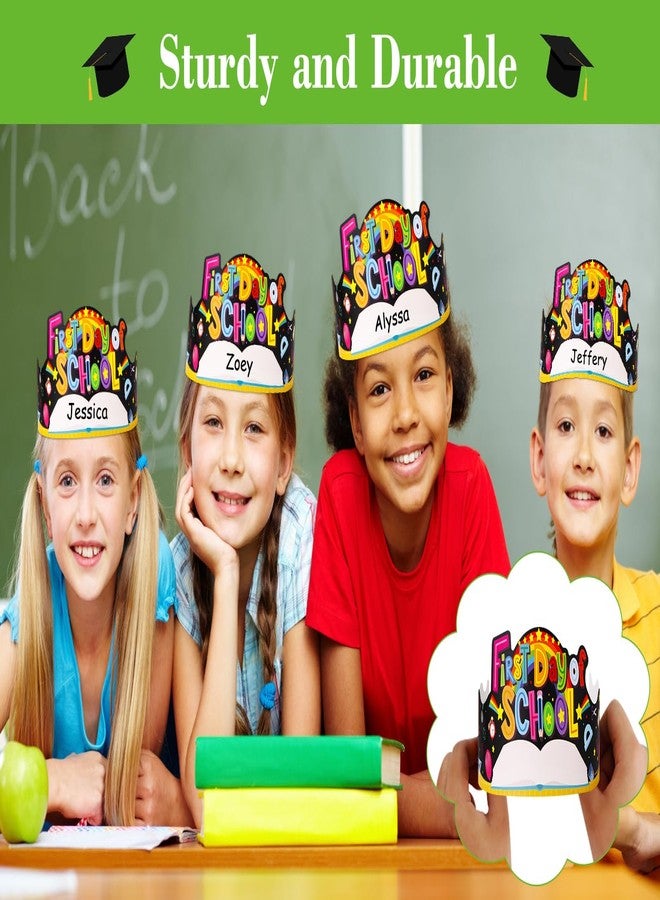 SICOHOME First Day of School Paper Crowns Decorations 24pcs Adjustable Paper Hats Students Back to School Supplies for Kids - Image 5