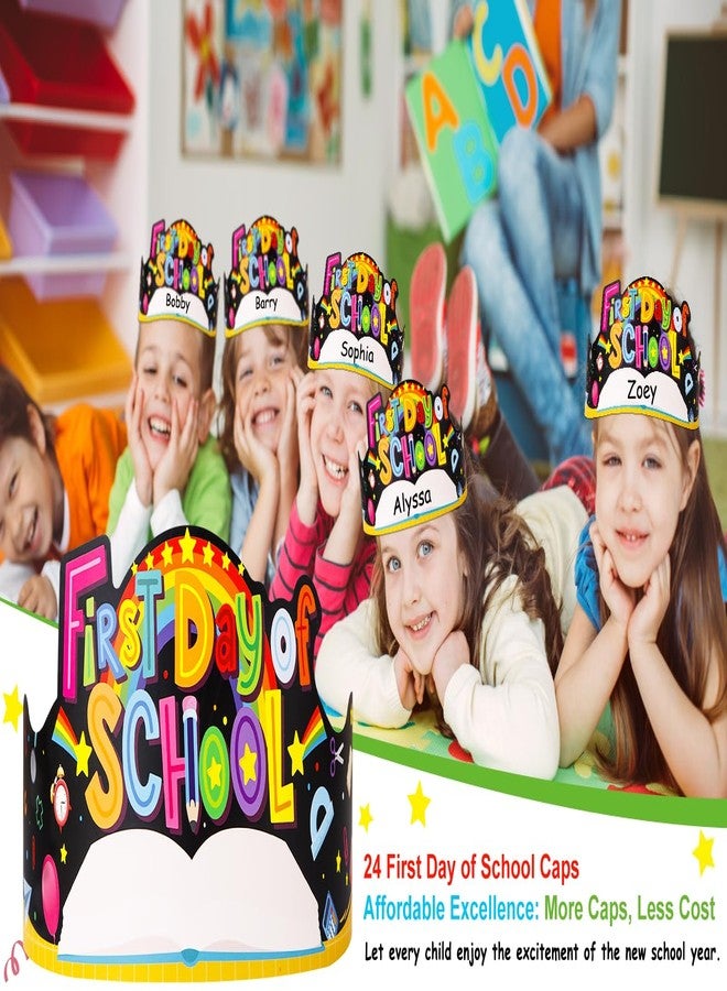 SICOHOME First Day of School Paper Crowns Decorations 24pcs Adjustable Paper Hats Students Back to School Supplies for Kids - Image 4