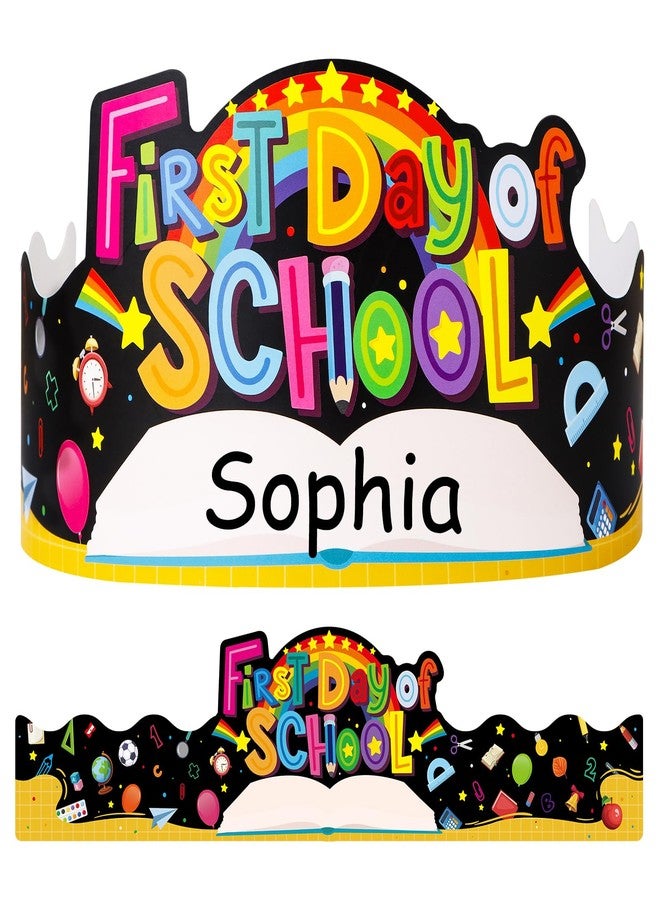 SICOHOME First Day of School Paper Crowns Decorations 24pcs Adjustable Paper Hats Students Back to School Supplies for Kids - Image 1