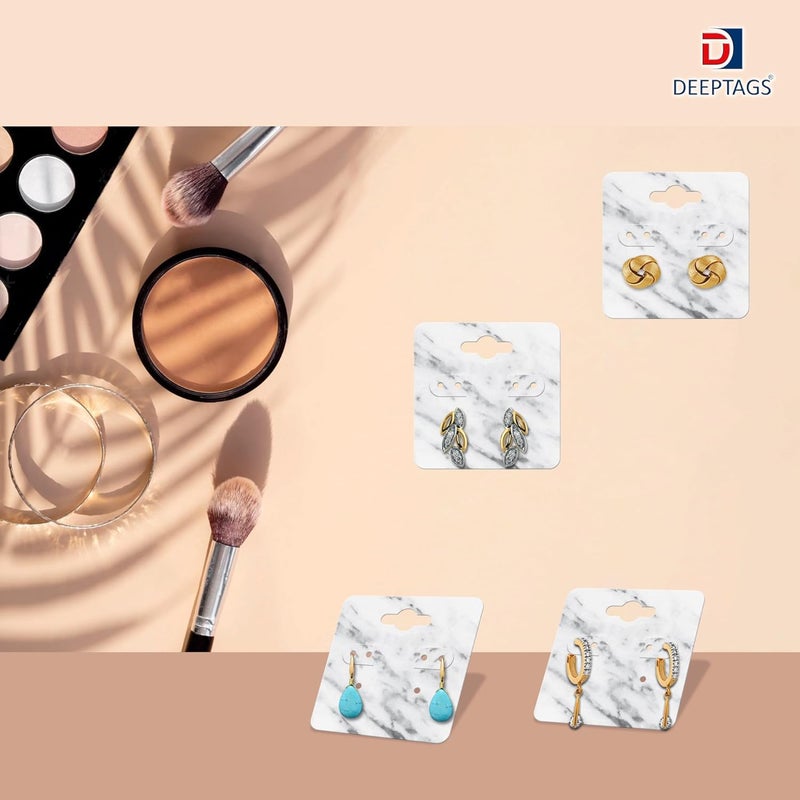 DEEPTAGS Jewellery Display Cards for Earring, Bracelet, Jewelry, Necklace - White, 200 PCS - Image 2