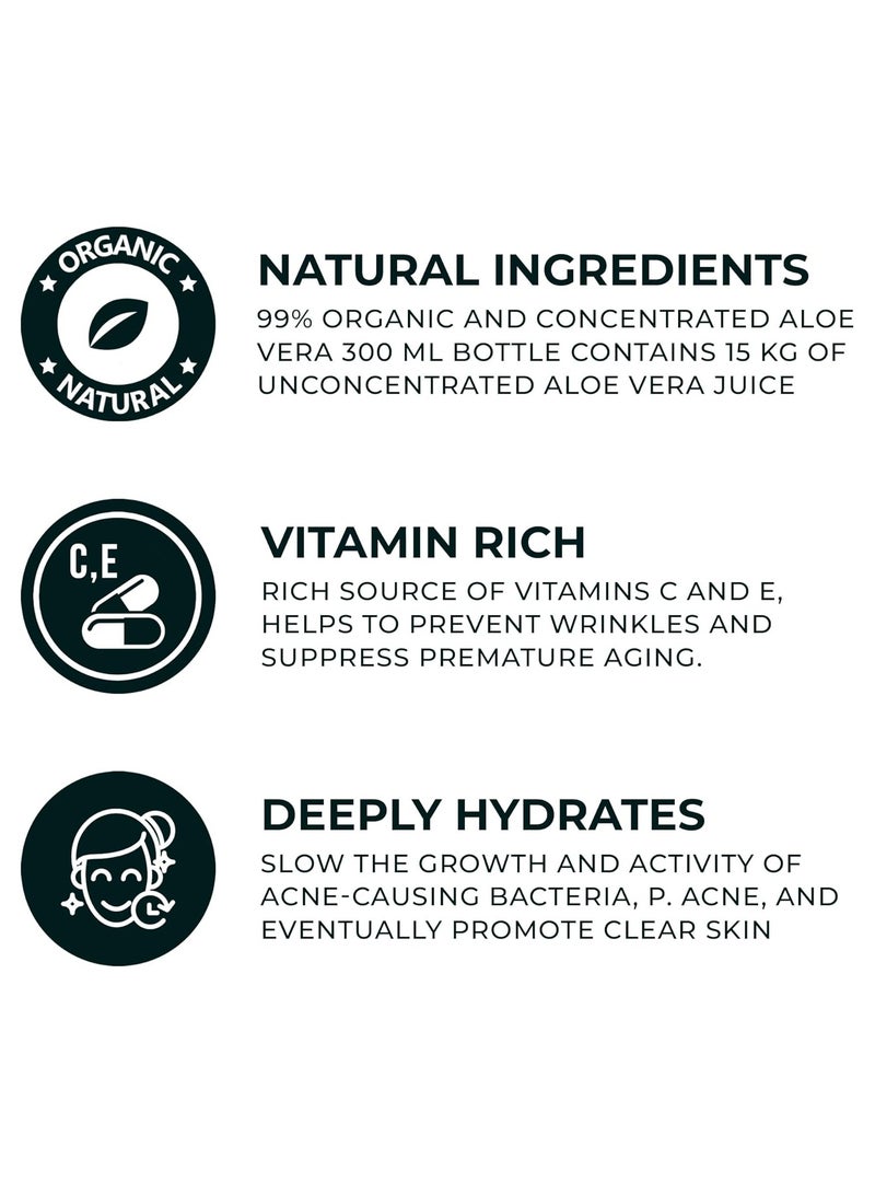 ALOEGARVE Highly Concentrated Organic Aloevera Gel - Made in Portugal - Face and Body Moisturizer Gel With Jojoba Oil, Vitamin E, and Mergulho - 300ML Bottle  - Image 3