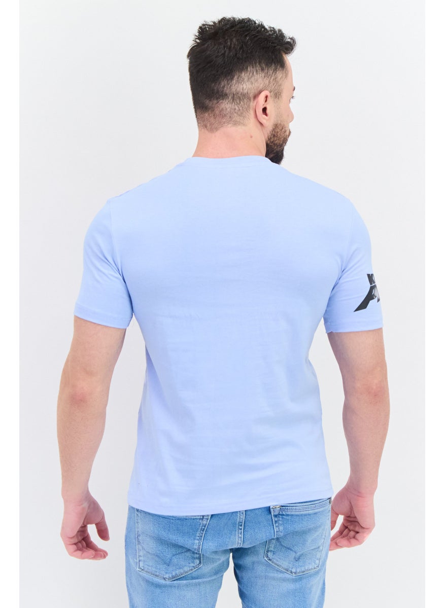 Kung Fu Panda - Men Round Neck Short Sleeve Graphic Print T-Shirt, Blue Combo - Image 1