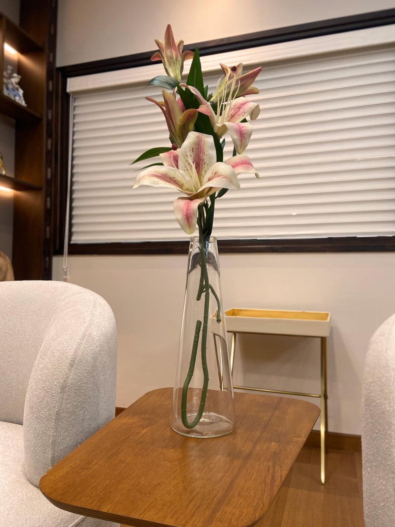 LABZIO Home Glass Vase for Flowers & Plants (Transparent, 30 cm X 10 cm) - Living Room Glass Vase Pot for Water Plants Home Decor Dining Table Decoration Bedroom Hall Aesthetic House Warming Gift - Image 1