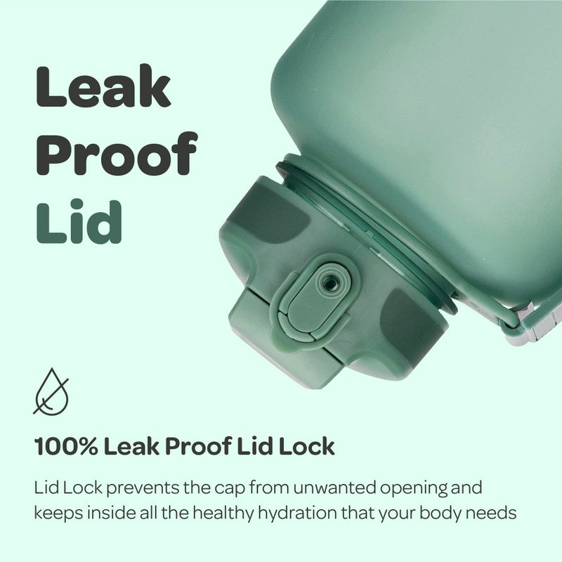 Hydracy 2L Large Water Bottle, Shatterproof, BPA Free Tritan Plastic, Leakproof, Zero Condensation, With Detachable Carry Strap, Spillproof Lid, Convenient Silicon Spout, Ideal for Gym, Yoga - Image 4
