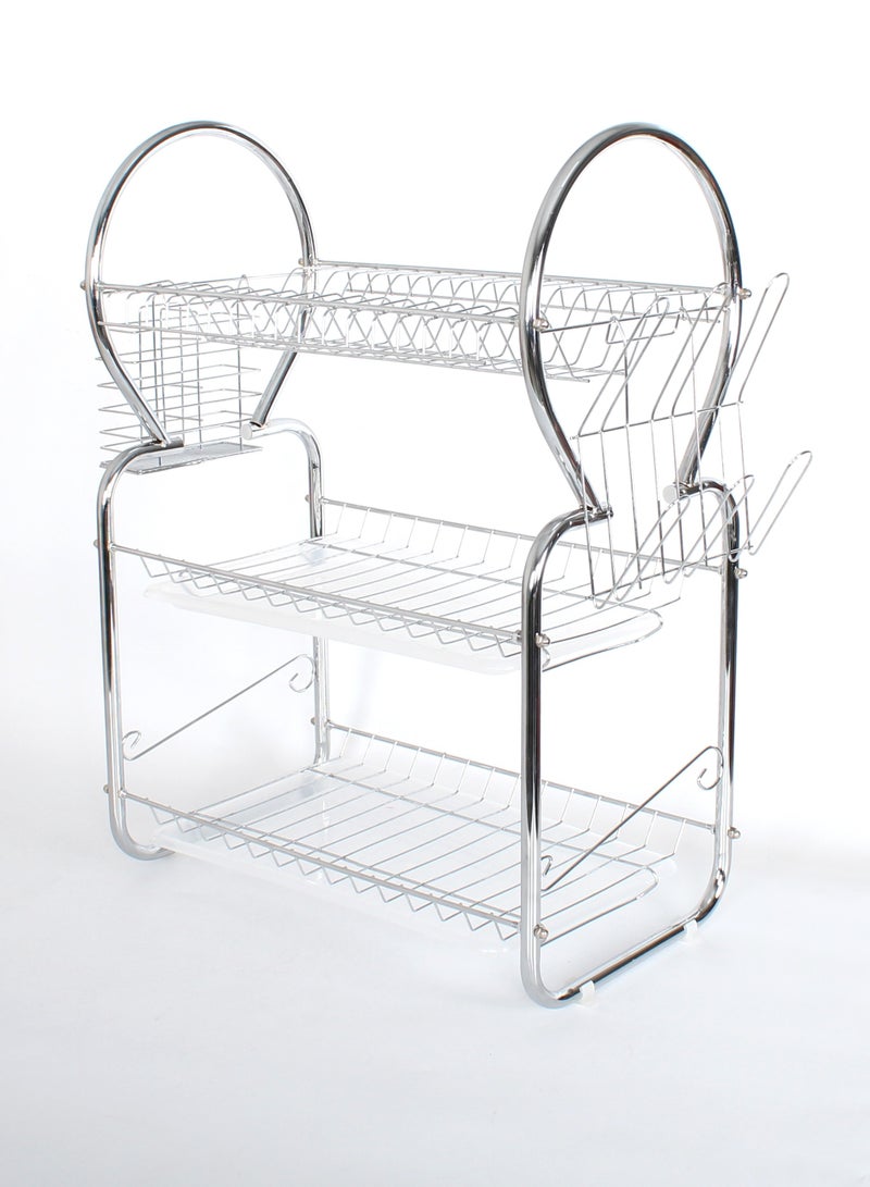 Sweet Home 3 Tier Dish Drying Rack, Anti-Rust Sink Drainer Rack for Kitchen Countertop Stainless Steel Large Dish Drying Rack with Drainboard Set - Image 3