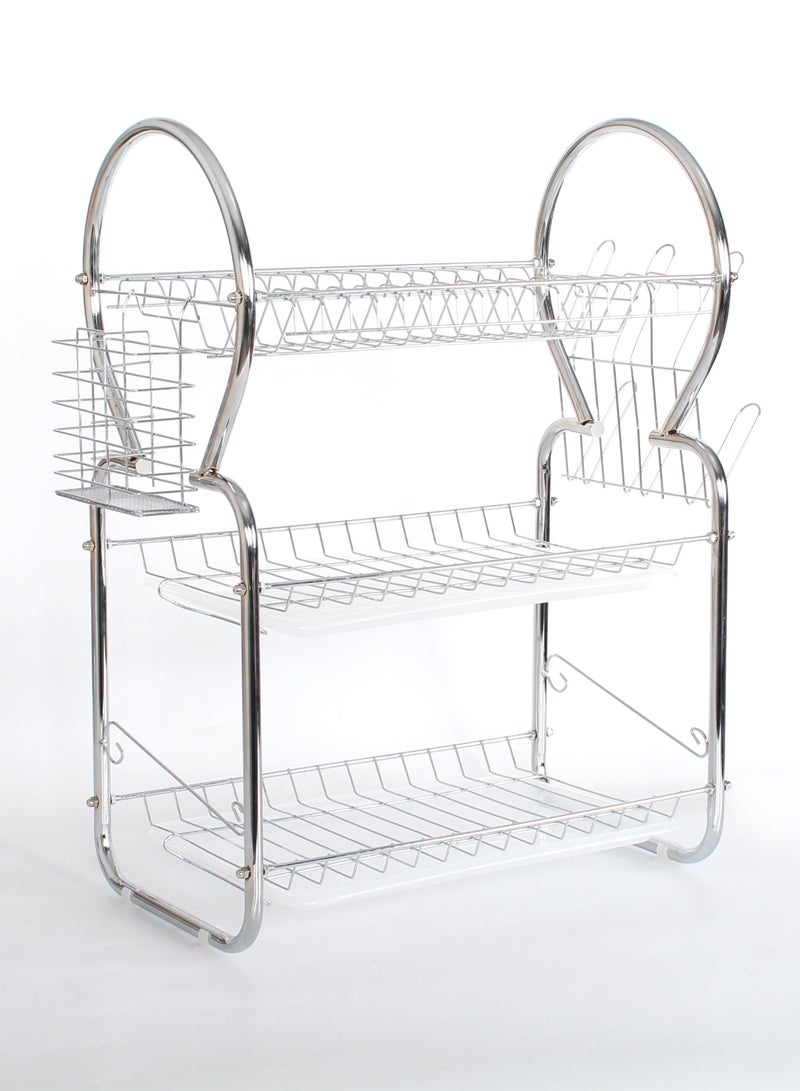 Sweet Home 3 Tier Dish Drying Rack, Anti-Rust Sink Drainer Rack for Kitchen Countertop Stainless Steel Large Dish Drying Rack with Drainboard Set - Image 1