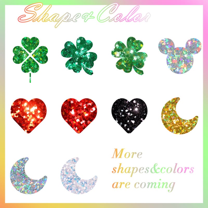 Laza 2g Chunky Glitter Mickey Mouse Shaped Confetti Nail Charms Holographic Sequins Stickers Sparkle for DIY Crafts Nail Art Decoration Party Face Body Make Up Resin - Laser Silver - Image 4