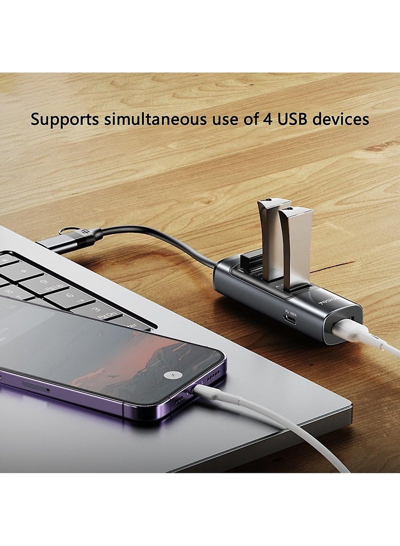 Yesido 5-in-1 Docking Station Multi Port Type-C Hub Adapter, USB C Hub Adapter Converter with USB 3.0 + 3xUSB 2.0 + PD 100W USB-C Ports - Image 5