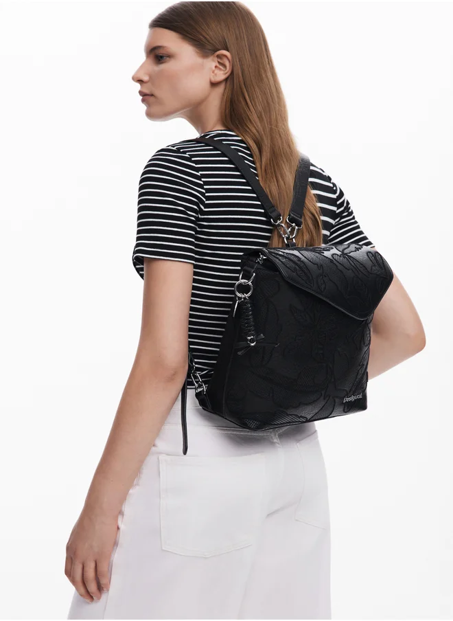 DESIGUAL 2-IN-1 EMBROIDERED BACKPACK