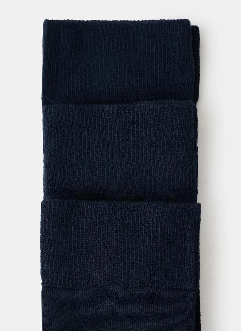 Mango Man 56-NAVY 3-Pack Long Cotton Socks for Men | Best Price UAE