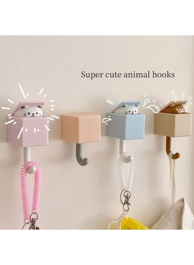 Blue Cat Wall Hooks Strong Adhesive No Drill Wall Mounted Space Saving Holds Keys Coats Bags Toys - Image 4