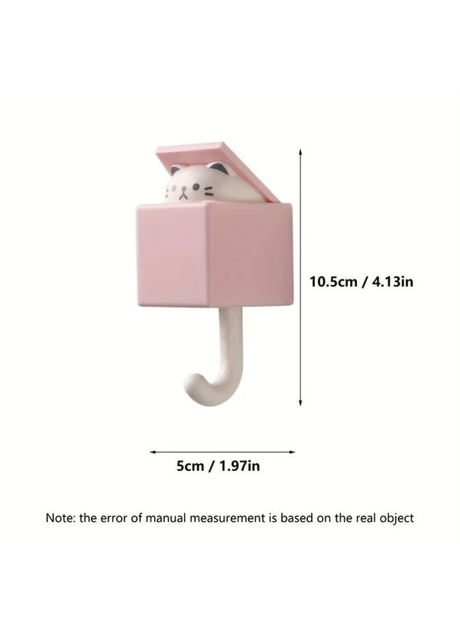 Blue Cat Wall Hooks Strong Adhesive No Drill Wall Mounted Space Saving Holds Keys Coats Bags Toys - Image 5