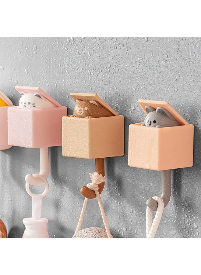 Blue Cat Wall Hooks Strong Adhesive No Drill Wall Mounted Space Saving Holds Keys Coats Bags Toys - Image 3