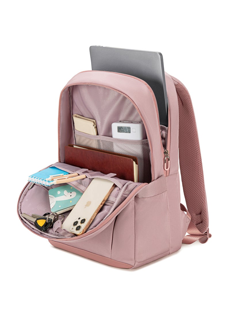 Chantria Premium Durable Lightweight Laptop Backpack for Women Water Resistant Multifunctional Daypack for Casual Office School Travel, CB00638-Pale Mauve  - Image 3