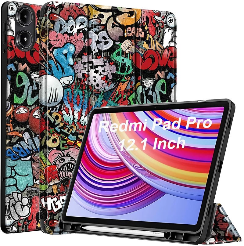 ProElite Cover for Redmi Pad Pro 12.1 inch Cover, Soft Flexible Flip Case Cover for Redmi Pad Pro 12.1 inch, Support Auto Sleep Wake, [Recoil Series] - Hippy - Image 1