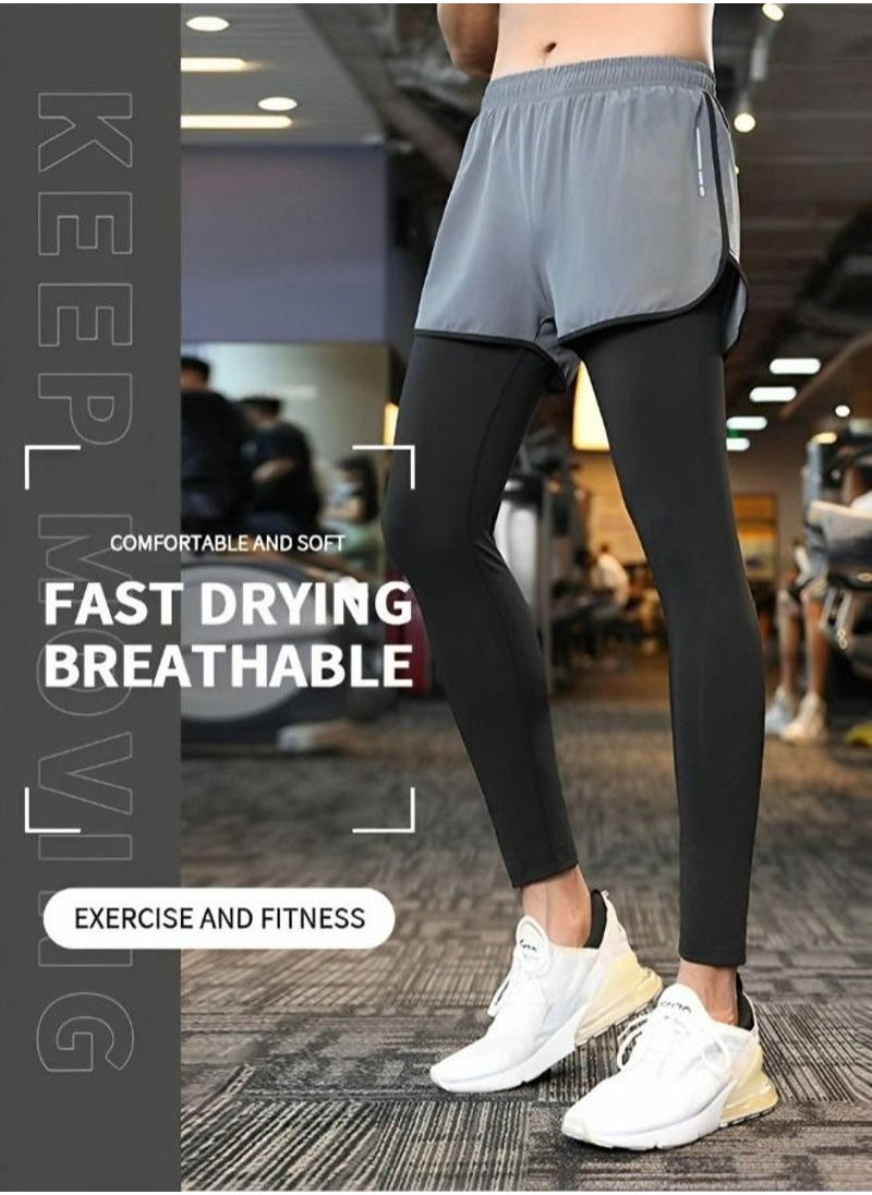 Generic - Leggings Slimming Booty Pants for Men,Workout Scrunch Squat Proof Tights,Fit Compression Baselayer Pants Running Tights Leggings with Phone Pocket - Image 1