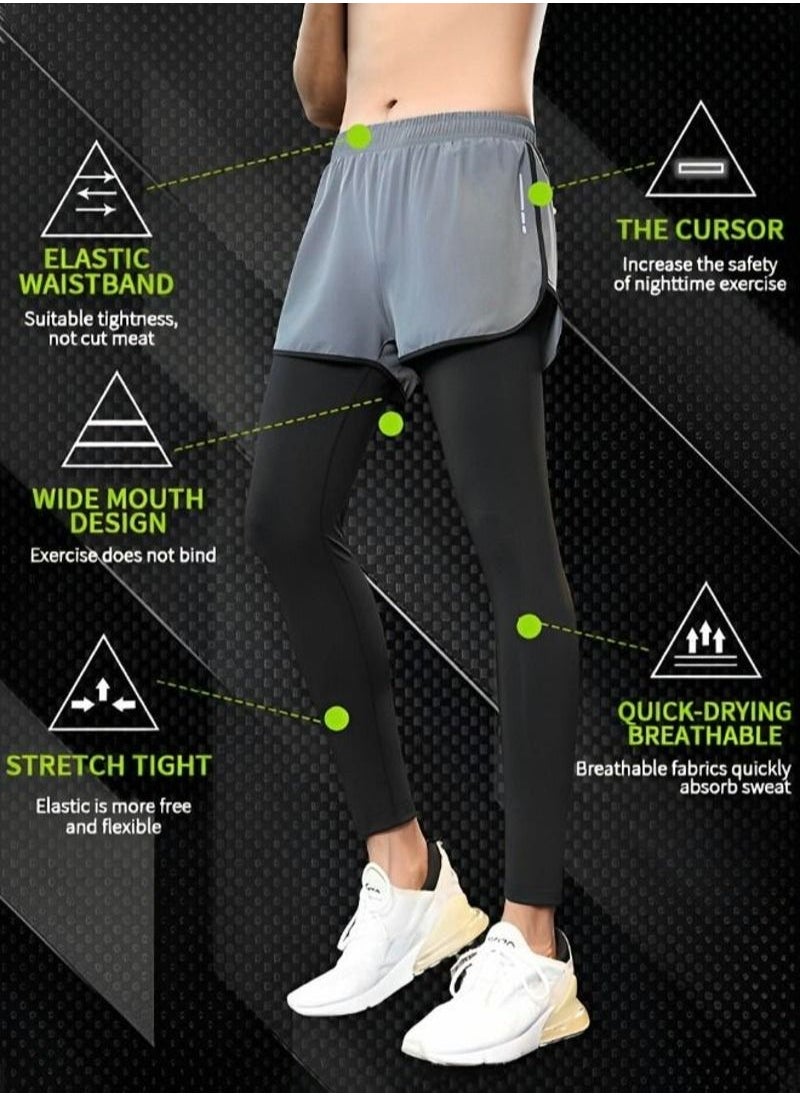 Generic - Leggings Slimming Booty Pants for Men,Workout Scrunch Squat Proof Tights,Fit Compression Baselayer Pants Running Tights Leggings with Phone Pocket - Image 1