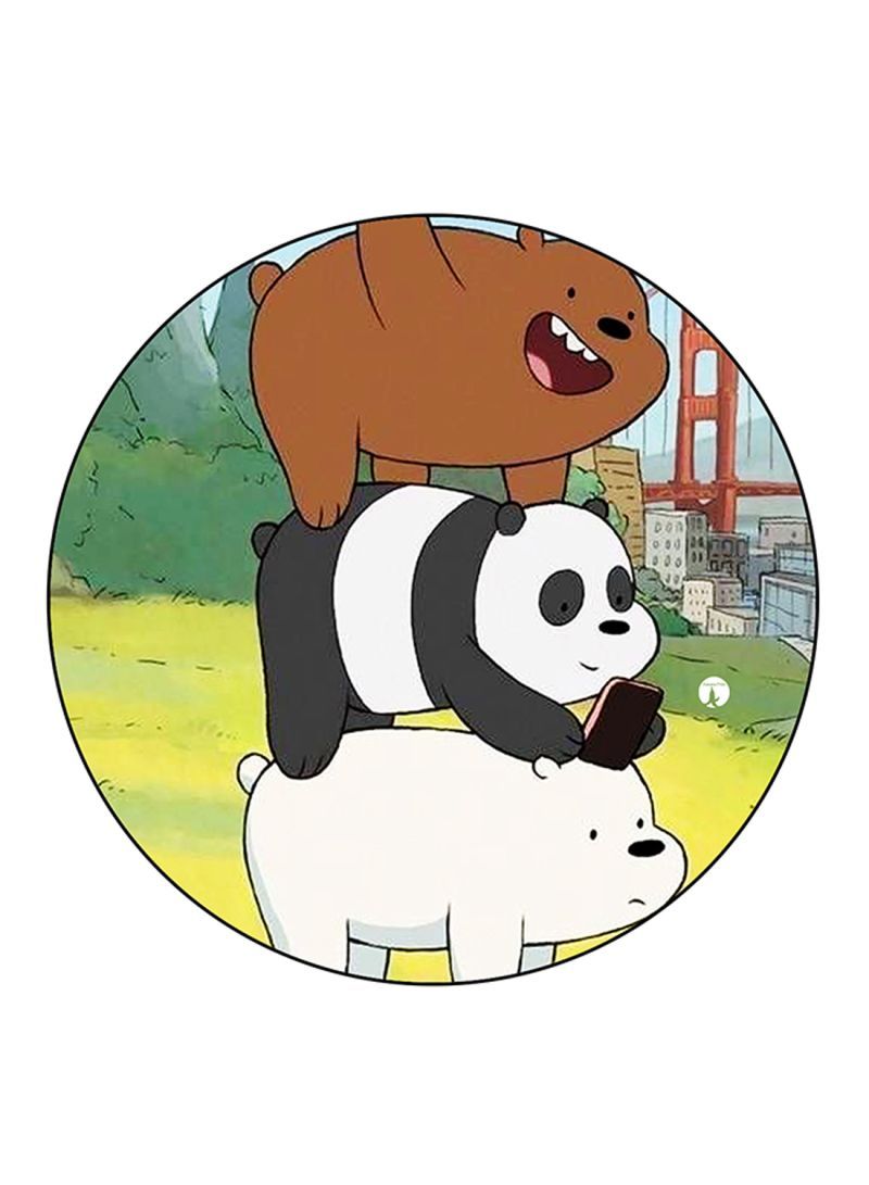 RKN We Bare Bears Printed Mouse Pad Round  Multicolour