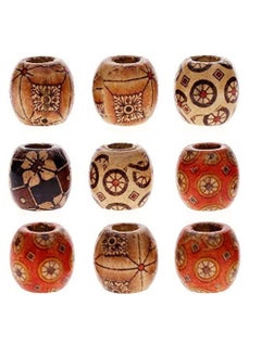 Excefore 950pcs 12mm Mixed Painted Drum Wood Spacer Beads Wooden Beads for DIY Jewelry Making Hair Accessories  - Image 4