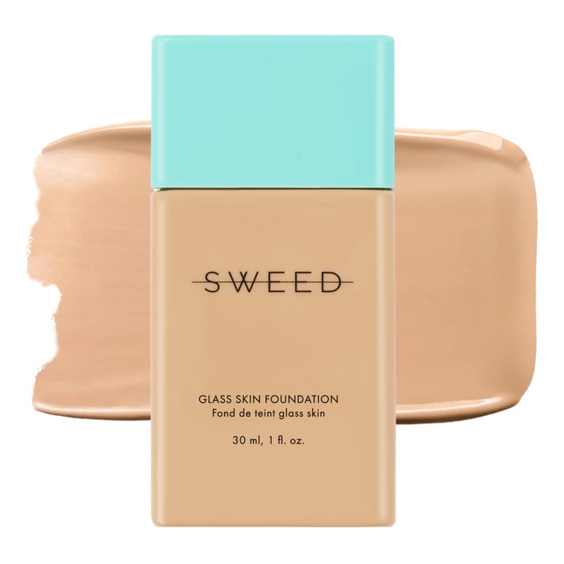 SWEED SWEED  Glass Skin Foundation  LongLasting Fluid Formula  Hydrate Moisturize Lift Plump Protect  Vegan CrueltyFree Clean Beauty 07 MEDIUM LIGHT NW