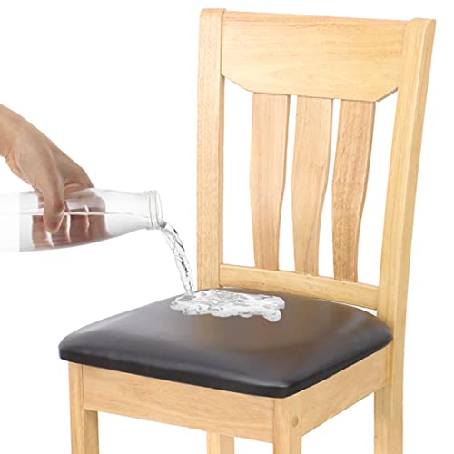SONNACH Waterproof Chair Seat Cover for Dining Room Chairs Removable Washable Upholstered Chair Seat Protectors Water Resistant Decorative Chair Cushion Slipcovers Black 4