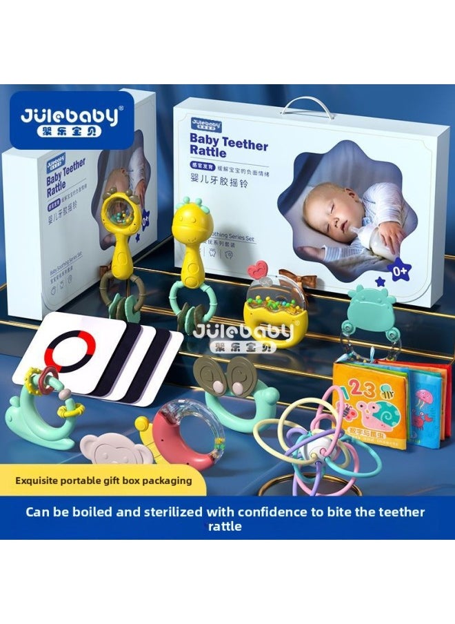 Baby Toys 0-1 Year Old Newborn Gift Baby Full Moon Gift Meeting Gift Box Supplies Educational Early Education 3 To 6 Months-color:Luxurious [10-piece Set] Boiled Rattle + Soothing Gift Package (preferred For Gift Giving - High Temperature Water Available  - Image 2
