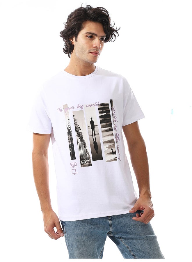 Andora Printed White Comfy T-Shirt_White - Image 3