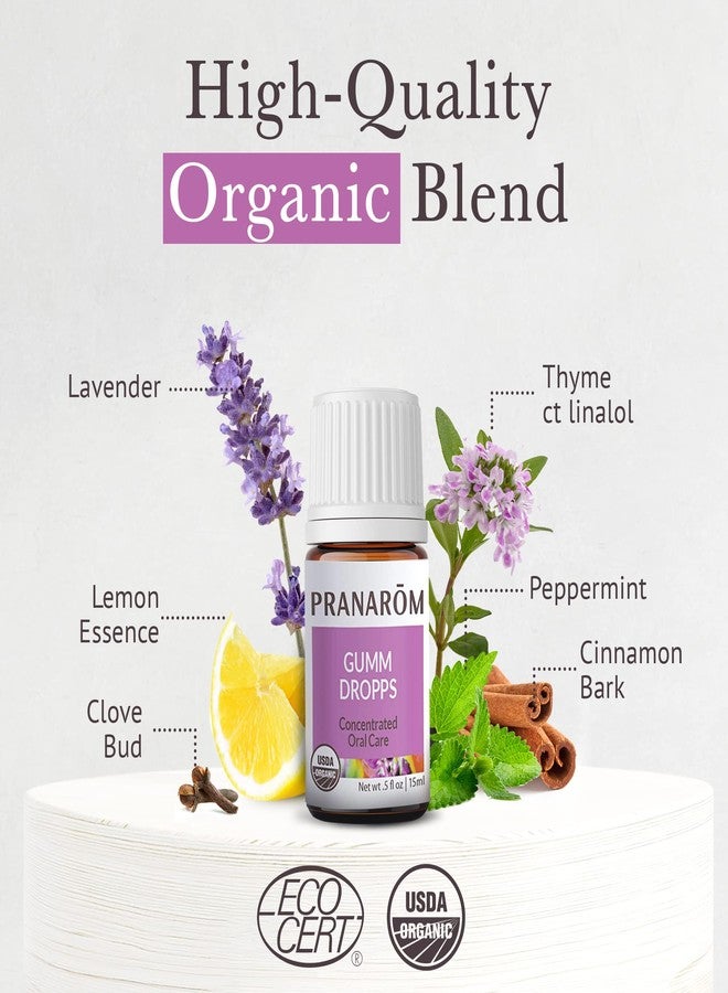 Pranarom - Gumm Dropps Essential Oil for Teeth & Gums, Natural for Oral Care, Pure & Organic Essential Oils (Peppermint, Thyme, Clove, Lemon, & Cinnamon, 2 Pack of 5ml - Image 4