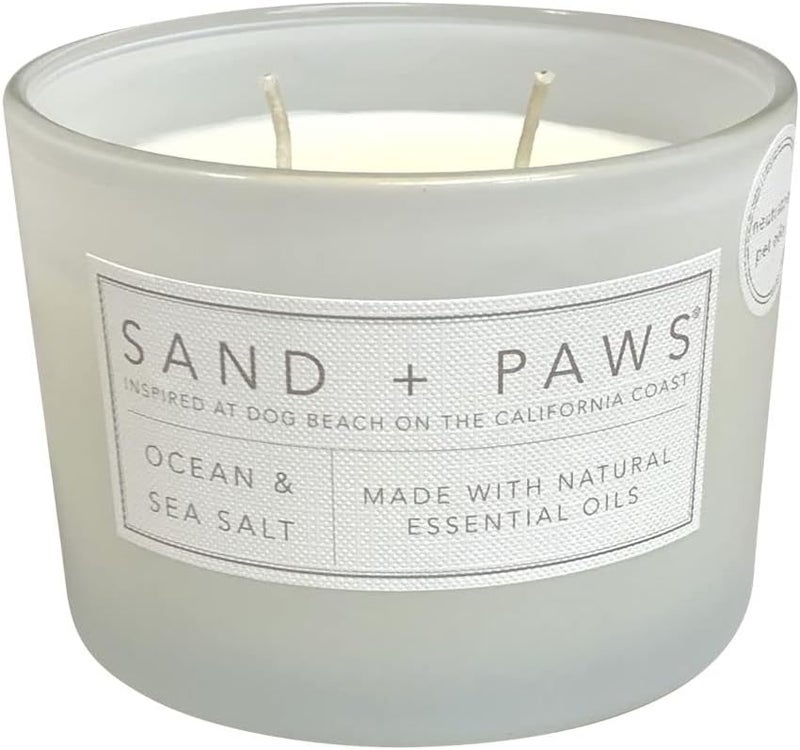 Sand + Fog Sand + Paws Scented Candle - Ocean & Sea Salt - Additional Scents and Sizes –Luxurious Air Freshening Jar Candles Neutralize pet Odors and Enhance Home décor – 100% Cotton Lead-Free Wicks - 12 oz - Image 2