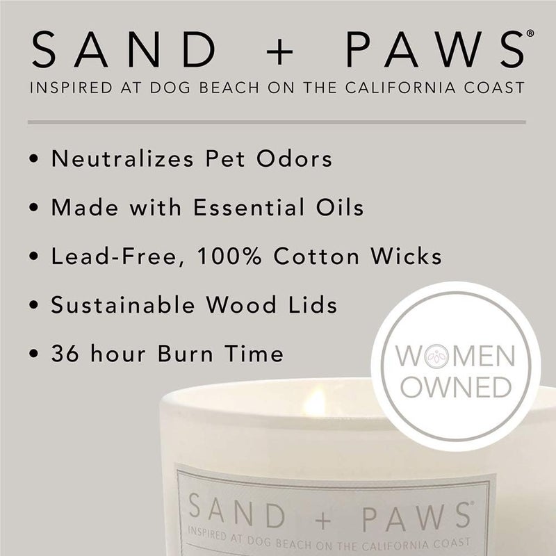 Sand + Fog Sand + Paws Scented Candle - Ocean & Sea Salt - Additional Scents and Sizes –Luxurious Air Freshening Jar Candles Neutralize pet Odors and Enhance Home décor – 100% Cotton Lead-Free Wicks - 12 oz - Image 5