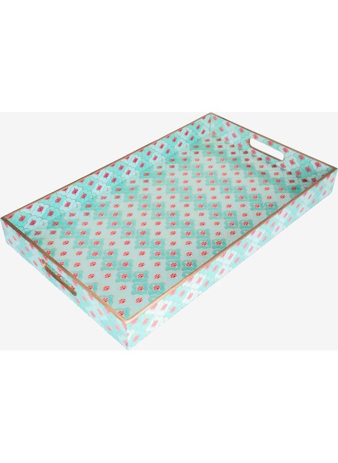 Alsaif Wooden Serving Topper 2 X 12 X 20 Cm Rectangular Engraved Light Green  - Image 4