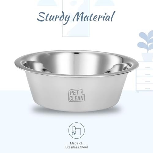 Pet Clean Adjustable Dog Food Bowl with Stand, H-Base Elevated Dog Bowl Stand with 2 Removable Stainless Steel Bowls, 2 X 1500 ml - Image 3
