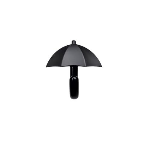 Colornest 1 Pc Metal Hooks for Wall – Heavy Duty Umbrella Design Wall Hooks for Hanging | Towel, Clothes Hanger for Bathroom, Kitchen & Entryway | Black - Image 2