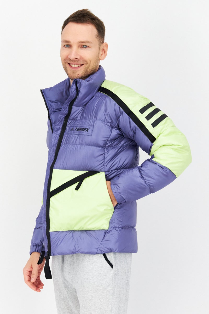 Adidas Men Sportswear Fit Long Sleeve Outdoor Jacket, Light Purple - Image 3