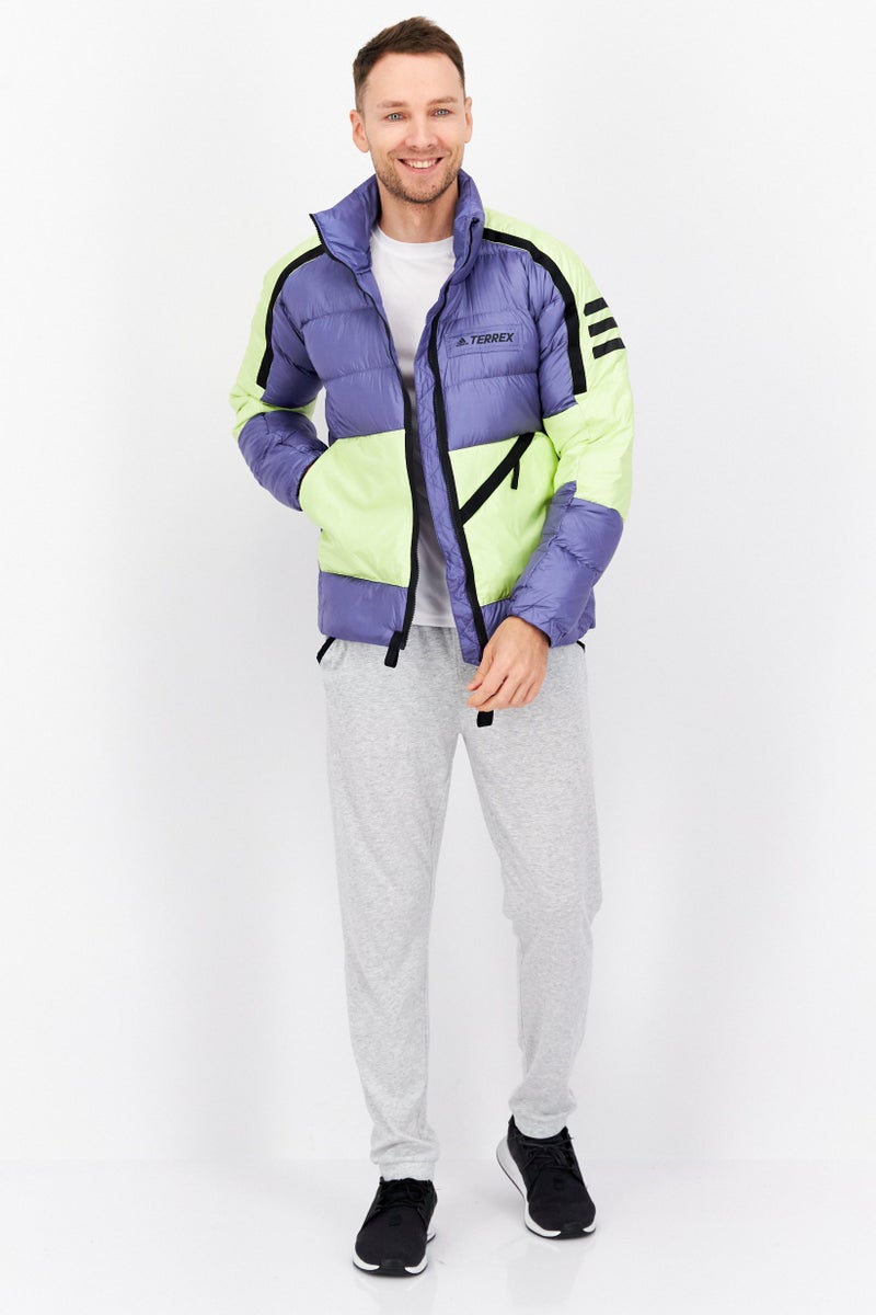 Adidas Men Sportswear Fit Long Sleeve Outdoor Jacket, Light Purple - Image 4