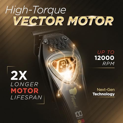 Fagaci Professional Zero Gapped Trimmer for Men, High Torque Vector Motor Cordless Beard Trimmer for Men, T Liners Professional Trimmers for Barbers with DLC Blades, Zero Gap Trimmers Barber T Blade - Image 2