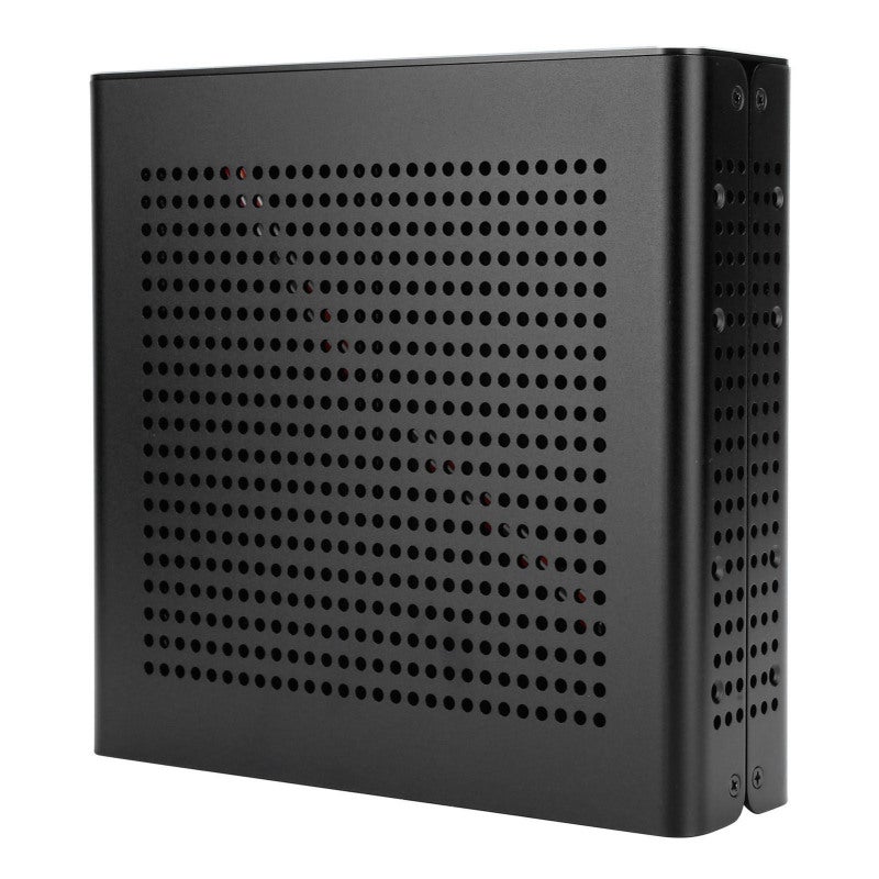 علبة ألومنيوم HTPC Mini-ITX 17x17 سم - هيكل خارجي كامل من الألومنيوم - دعم قرصين صلبين قياس 2.5 بوصة - هيكل حاسوب مكتبي لغرفة المعيشة - Image 3