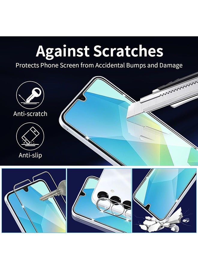 Wffo 7-in-1 - Compatible with Samsung Galaxy A16 Cases - Screen Protector / Camera Lens Protector / Dust Plug - Love Heart Plating Electroplate Luxury Elegant Case - TPU Drop Protection - Full Body Protection Shock Case - Black - Image 2